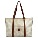 【中古】|CELINE セリーヌ マカダム柄 トートバッグ ショルダーバッグ ベージュ ブラウン コーティングキャンバス レディース