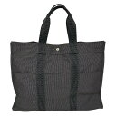 【中古】|HERMES エルメス エールラインGM グレー トートバッグ ハンドバッグ キャンバス ビジネスバッグ メンズ レディース
