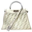【中古】|FENDI フェンディ 8BN290 ピーカブー 限定クリアカラー ホワイト系 ハンドバッグ 2wayショルダーバッグ ビニール レザー レディース