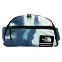 【中古】|THE NORTH FACE ノースフェイス × SUPREME シュプリーム ウエストバッグ NM721531 Bleached Denim Print Roo ll Indigo デニム風 ブルー系 ボディバッグ メンズ