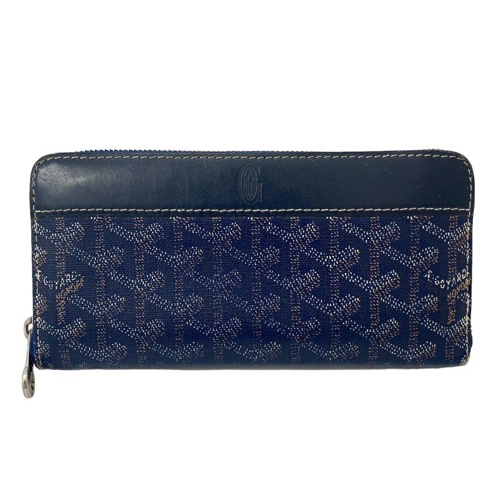 【中古】｜GOYARD ゴヤール マティニヨンGM ラウンドファスナー長財布 ネイビー