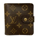 【中古】|LOUIS VUITTON ルイ ヴィトン M61667 モノグラム コンパクトジップ 二つ折り財布 モノグラムキャンバス ブラウン レディース メンズ(4)