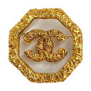【中古】|CHANEL シャネル 溶岩ブローチ 93A ココマーク 溶岩モチーフ ゴールド系 メタル クリア レディース