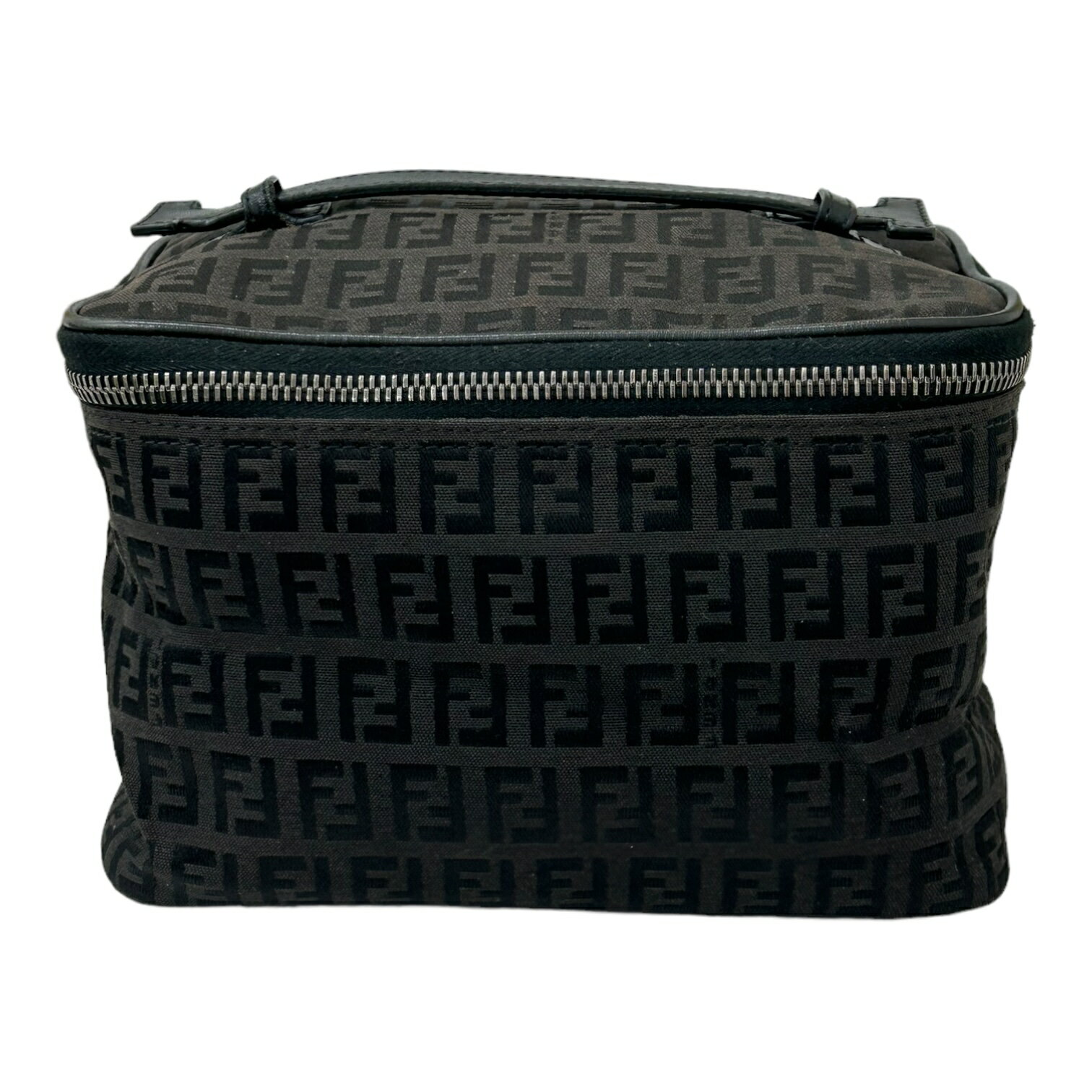 【中古】|FENDI フェンディ 8N0004 ズッキーノ柄 バニティバッグ コスメボックス メイクポーチ 化粧ポーチ レディース ブラウン系