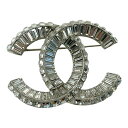 【中古】|CHANEL シャネル F22V ココマークラインブローチ シルバー系 レディース ファッション小物 アクセサリー ラインストーン