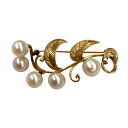 【中古】|MIKIMOTO ミキモト ブローチ K14 6.8g パール7.2mm〜7.7mm ゴールド 御木本真珠店 フォーマル アクセサリー レディース