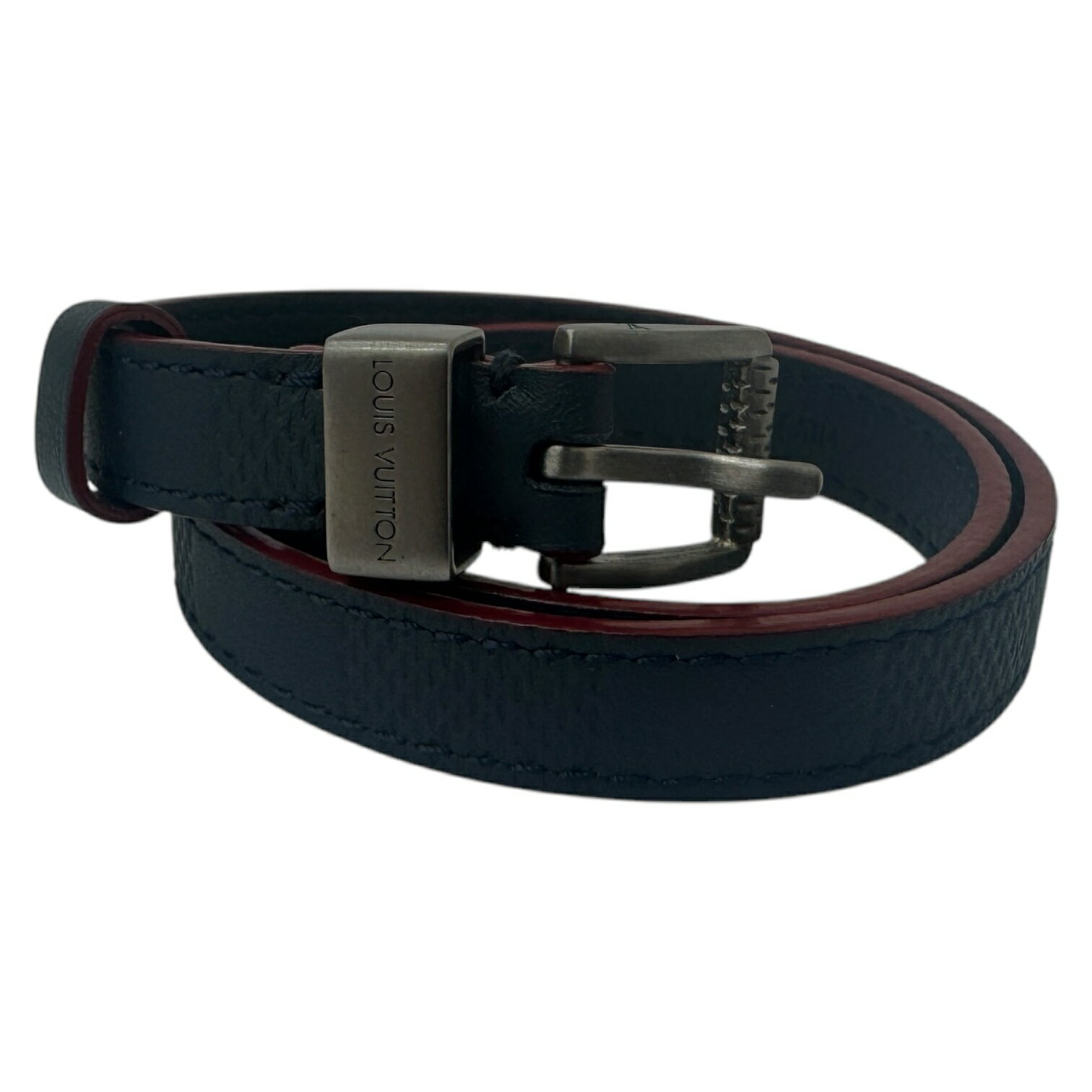 【中古】|Louis Vuitton ルイヴィトン M6011 ダミエ アンフィニ 2連ブレスレット ネイビー メンズ レディース アクセサリー