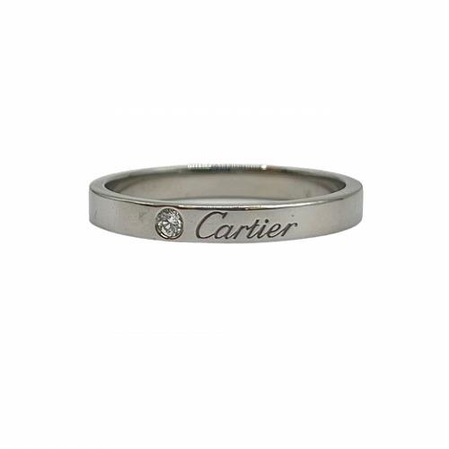 【中古】｜Cartier カルティエ Cドゥ ウェディング 1P ダイヤモンド リング 指輪 Pt950 プラチナ #63 エングレーブド