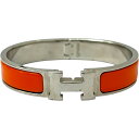 【中古】|HERMES エルメス クリッククラックPM Hバングル シルバー オレンジ K刻印 バングル ブレスレット