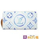 LOUIS VUITTON ルイヴィトン M83624 ジッピーウォレット モノグラムタイル ラグーン ラウンドファスナー長財布 LVバイザプール PVC×レザ...