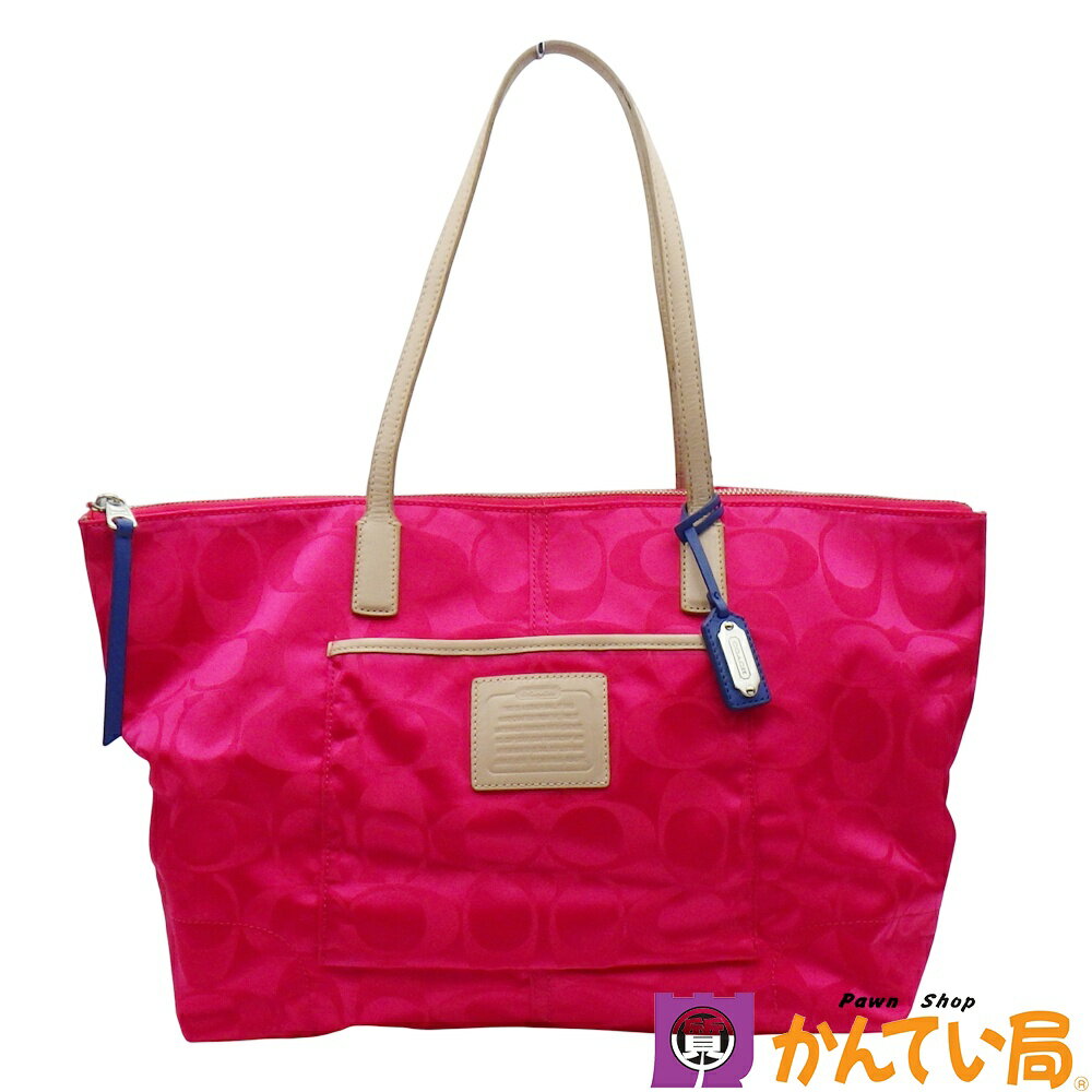 美品 COACH コーチ シグネチャー ナイロントートバッグ A4 ピンク 楽天市場】コーチ バッグ ピンク(素材(生地・毛糸)ナイロン