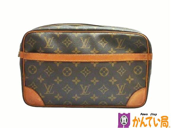 【ランクB】LOUIS VUITTON　ルイヴィトン　M51845　コンピエーニュ 28　セカンドバッグ　クラッチバッグ　ポーチ　モノグラム　ブラウン　PVC　ゴールド金具　ファスナー開閉式　メンズ　レディース　ブランド　ロゴ　中古　質屋 かんてい局金沢バイパス店　B24-400