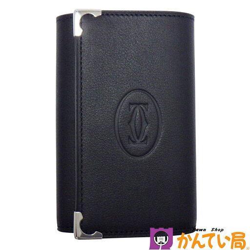 CARTIER カルティエ L3000579 マスト ドゥ カルティエ 6連キーケース レザー ブラック 黒 シルバー金具 メンズ レディース ロゴ B25-1013 CARTIER カルティエ L3000579 マスト ドゥ カルティエ 6連キーケース レザー ブラック 黒 シルバー金具 メンズ レディース ロゴ B25-1013