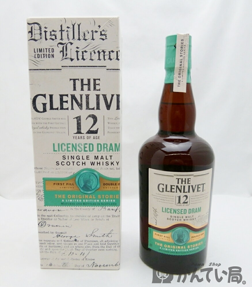 【未開栓】GLENLIVET　グレンリベット12年　ライセンスド ドラム　700ml　48％　スコッチ ウイスキー　シングルモルト　ザ グレンリヴェット　久安店　A23-2758Hのサムネイル