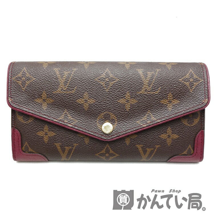 【USED-B】LOUIS VUITTON　ルイヴィトン　M61186　 ポルトフォイユ サラ　二つ折り長財布　モノグラム　レティーロ　オロール　ボルドー系　ワインレッド　久安店　A22-254H