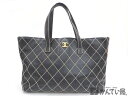 【USED-BC】CHANEL シャネル ワイルドステッチ トートバッグ ハンドバッグ レザー ココマーク ブラック 黒 キルティング A4可 久安店 A24-433H