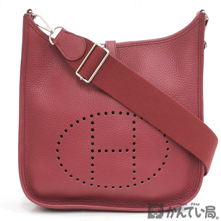 エルメス ピコタン バッグ（レディース） 【USED-B】HERMES　エルメス　エブリン 3PM　ショルダーバッグ　トリヨンクレマンス　T刻印　ルビー(推定)　レザー　赤系　久安店　A24-875