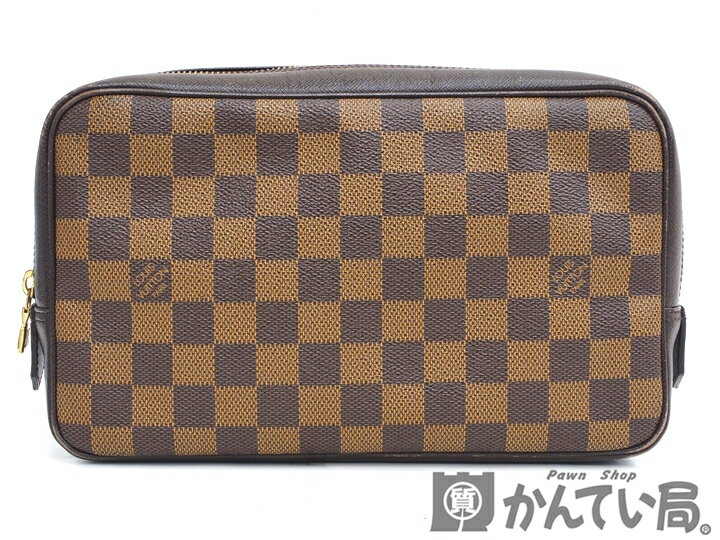 【USED-B】LOUIS VUITTON ルイ ヴィトン N47623 トゥルーストワレット ポーチ セカンドバッグ クラッチバッグ コスメ ダミエ エベヌ 久安店 A23-2184H