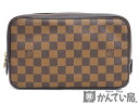 【USED-B】LOUIS VUITTON　ルイ ヴィトン　N47623　トゥルーストワレット　ポーチ　セカンドバッグ　クラッチバッグ　コスメ　ダミエ　エベヌ　久安店　A23-2184H