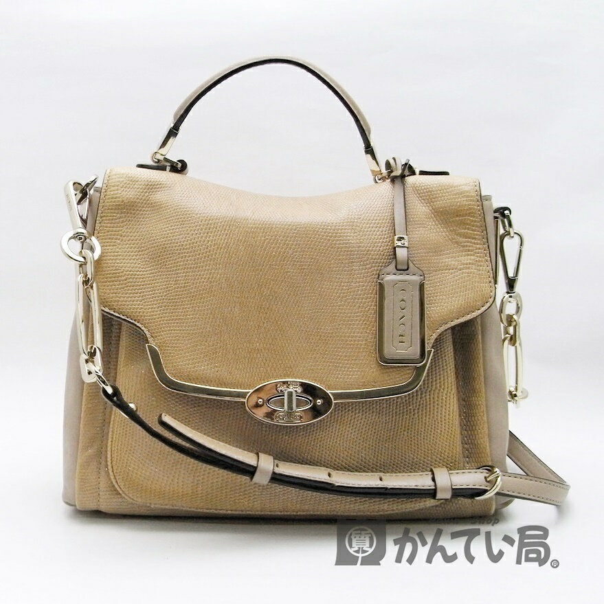 コーチ 革ショルダーバッグ メンズ 【USED-B】COACH コーチ　26324　2wayバッグ　ショルダーバッグ　ハンドバッグ　レザー　ベージュ　ライトブラウン　久安店　A24-85H