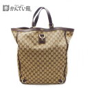 【USED-B】GUCCI グッチ 130733 アビーライン GGキャンバス トートバッグ ハンドバッグ べージュ ブラウン B4可 久安店 A24-1693