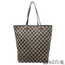 【USED-AB】GUCCI グッチ 002.1098 GGキャンバス トートバッグ ハンドバッグ べージュ ブラック ゴールド金具 久安店 A25-605