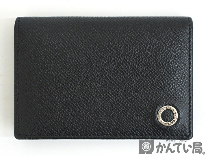 【USED-AB】BVLGARI ブルガリ　30400　ブルガリブルガリ マン　カードボルダー　カードケース　レザー　ブラック×ブルー　黒×青　久安店　A25-1699H