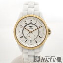 【USED-B】CHANEL シャネル H3839 J12 365 自動巻き ホワイトセラミック K18 ベージュゴールド ピンクゴールド 白文字盤 スモセコ ...