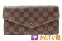 LOUIS VUITTON ルイヴィトン N60114 ポルトフォイユ サラ ローズバレリーヌ ダミエ・エベヌ キャンバス ピンク 長財布 ウォレット ゴールド...