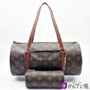 【中古】LOUIS VUITTON ルイヴィトン M51365 パピヨン30 ハンドバッグ ポーチ 旧型 筒型 ミニバッグ モノグラム ブラウン ゴールド金具 ファスナー開閉式 PVC レザー レディース ブランド ロゴ(4)