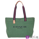 【中古】 COACH コーチ C8221 カラーブロックトートバッグ ハンドバッグ キャンバス×レザー グリーン×ブラウン レディース