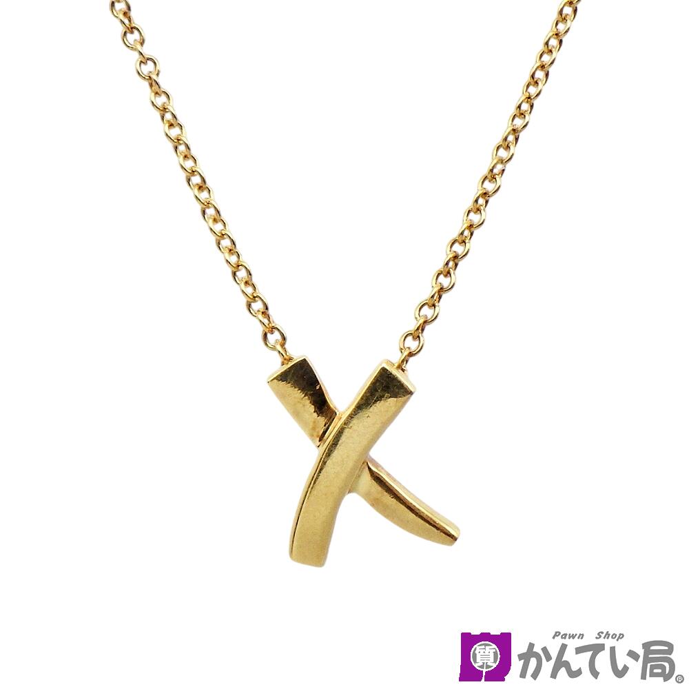 【中古】TIFFANY＆Co. ティファニー X キス ペンダント パロマピカソ グラフィティ ネックレス K18 750 チェーン約41cm 約2.1g