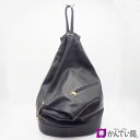 【中古】LOEWE ロエベ アントン バックパック リュックサック ブラック 黒 レザー ゴールド金具 ユニセックス ポーチ/保存袋付き