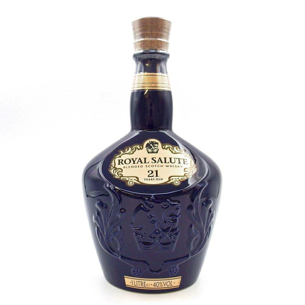 【ウィスキー】ロイヤルサルート 21年 1,000ml 1L 40% 青陶器ボトル 約1835g ブレンデッド スコッチ ヴィンテージ シーバスブラザーズ 洋酒 古酒 巾着/箱付き ROYAL SALUTE BLENDED SCOTCH WHISKY 21YEARS OLD