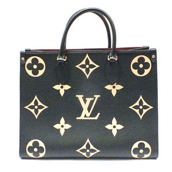 ルイヴィトン オンザゴー バッグ レディース LOUIS VUITTON ルイヴィトン M45495 オンザゴーMM アンプラント ブラックベージュ【代引不可】【送料無料】【質屋かんてい局横浜港南店】【ショッピングローン不可】新品同様品 used SA