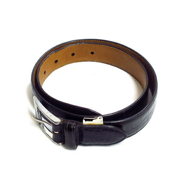 J.PRESS by TRAFALGAR ジェイプレス バイ トラファルガー クロコ型押し レザー レディース ベルト 【送料無料】【質屋 かんてい局横浜港南店】中古品 used AB