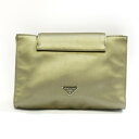 PRADA プラダ MV459 三角ロゴ ナイロン ポーチ ベージュ系【送料無料】【質屋かんてい局横浜港南店】中古品 used AB