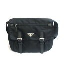 PRADA プラダ 1BD671 三角ロゴプレート ナイロン×サフィアーノレザー メッセンジャーバッグ ショルダーバッグ ブラック【極美品】【送料無料】【質屋かんてい局横浜港南店】中古品 used A
