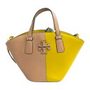 TORY BURCH トリーバーチ マックグロー カラーブロック ロゴ 2WAY ミニショッパー トートバッグ 【送料無料】【質屋かんてい局横浜港南店】中古品 used AB(4)