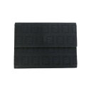 FENDI フェンディ 8M0026 ズッキーノ柄 キャンバス 3つ折り財布 ブラック【送料無料】【質屋かんてい局横浜港南店】中古品 used AB