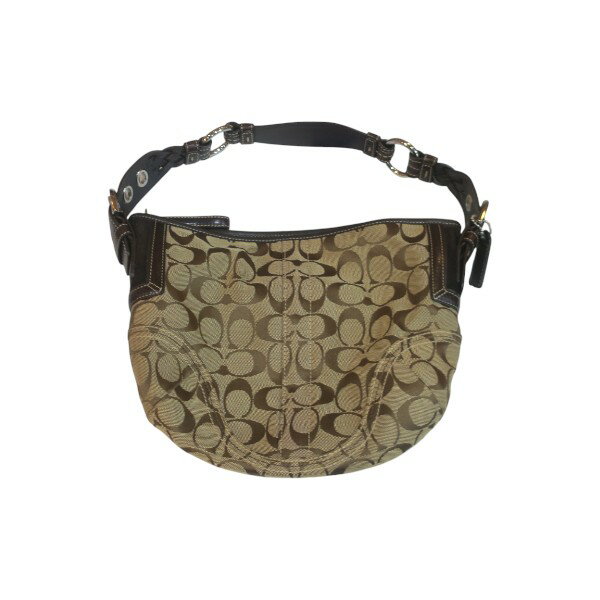 COACH コーチ 6267 シグネチャー ショルダーバッグ ブラウン系 キャンバス【送料無料】【質屋かんてい局横浜港南店】中古品 used AB