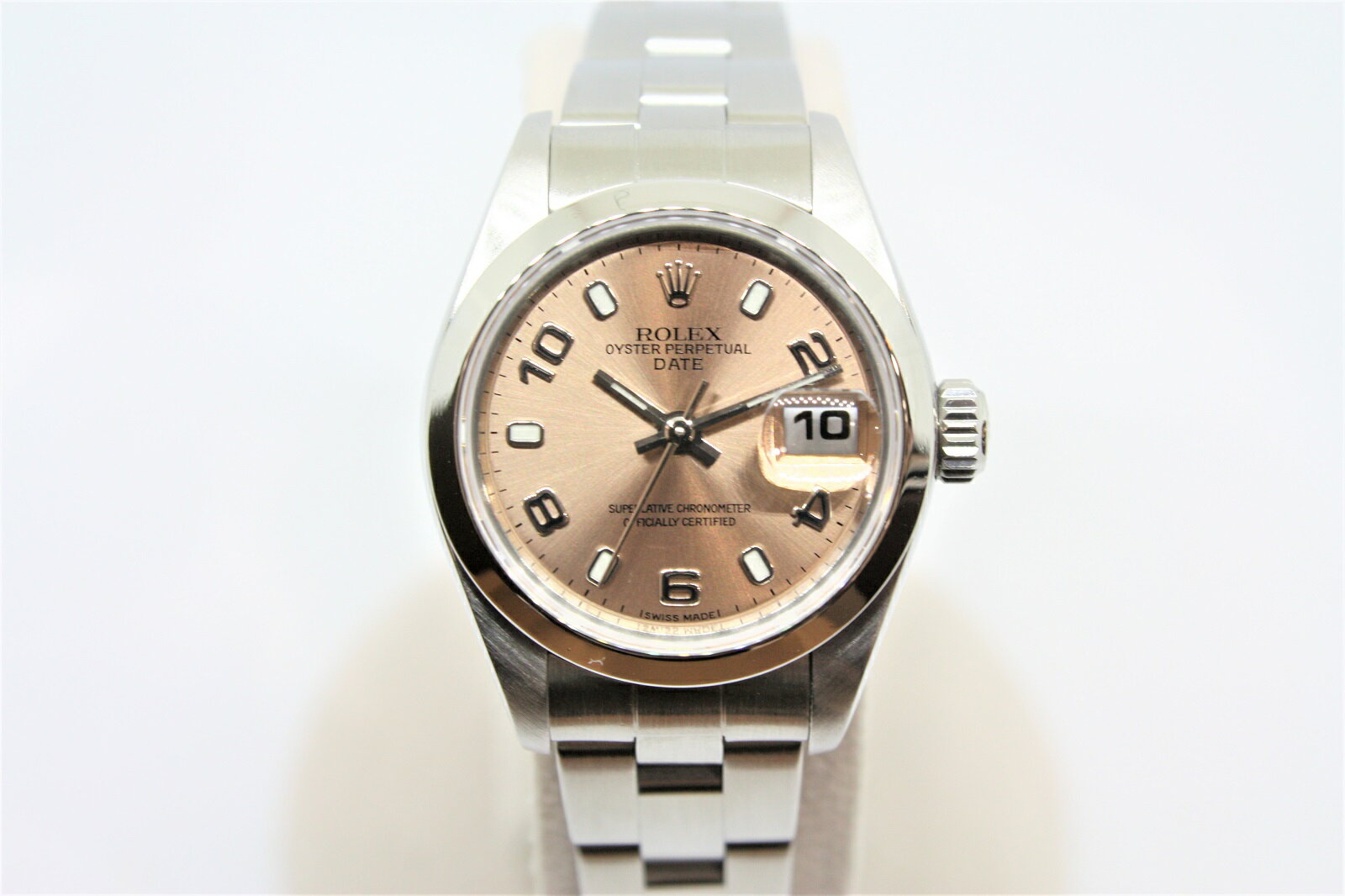 ROLEX　ロレックス　オイスターパーペチュアルデイト　79160　A番　　SS　ピンク系　レディース　腕時計【中古】