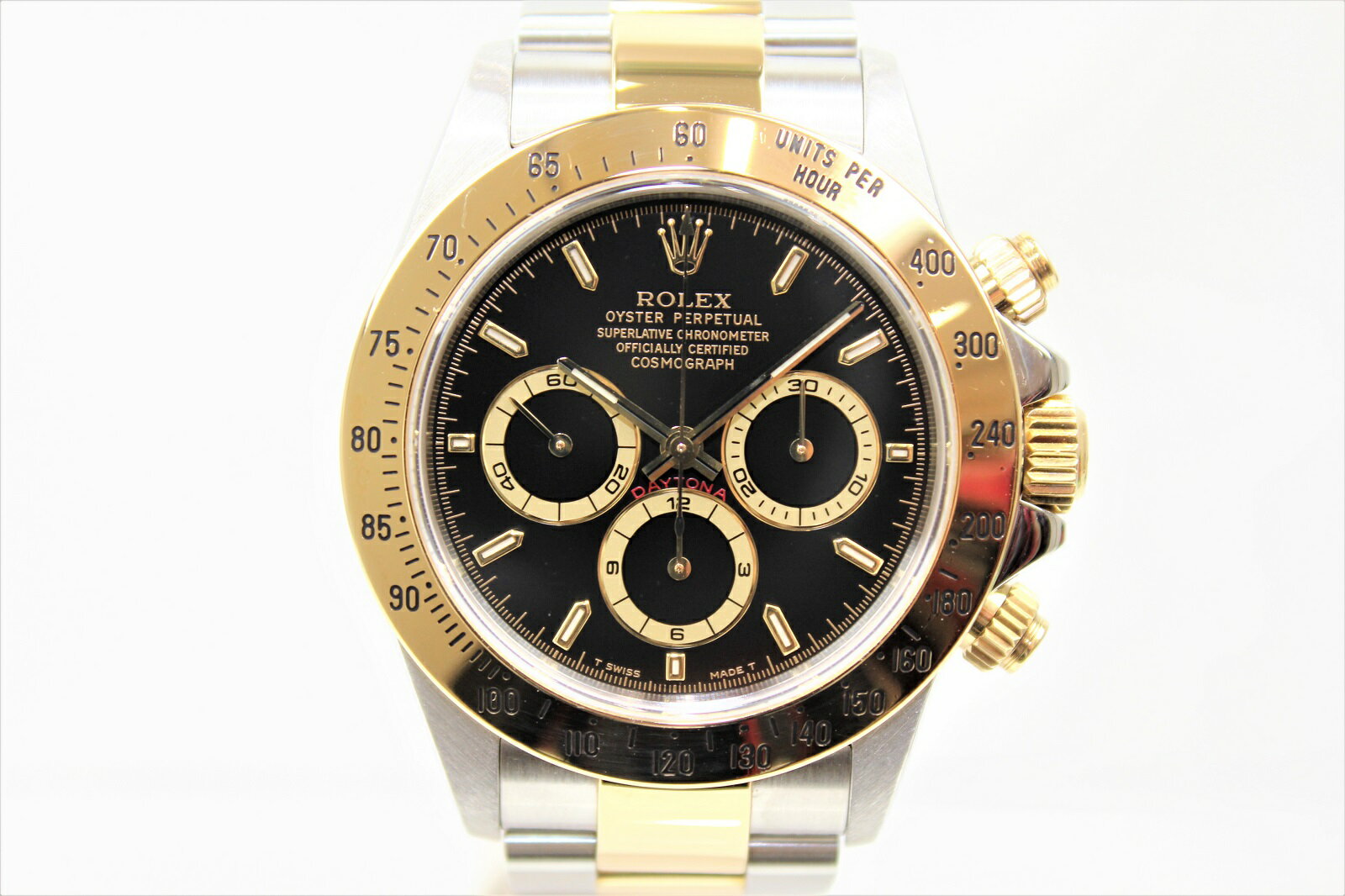 【OH済み】ROLEX　ロレックス　デイトナ　16523　A番　コンビ　K18　SS　ステンレススチール　ブラック　メンズ　腕時計【中古】