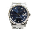 【OH済み】ROLEX　デイトジャスト　16234G　T番　自動巻き　デイト　10Pダイヤモンド　K18WG　ホワイトゴールド　SS　ステンレススチール　メンズ　腕時計【中古】