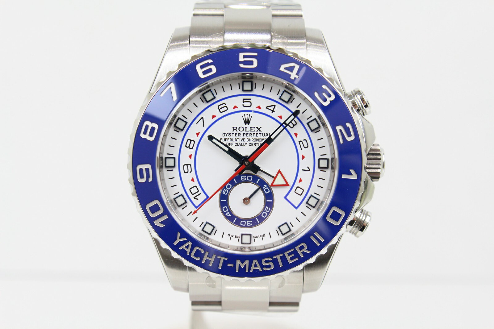 【未使用品フィルム付き】ROLEX　ロレックス　ヨットマスターII　116680　ランダム　自動巻き　クロノグラフ　SS　ステンレススチール　ブルー　ホワイト　メンズ　腕時計【中古】