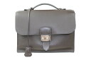 HERMES エルメス サック・ア・デペッシュ 27cm ビジネスバッグ セカンドバッグ 書類 こげ茶 ダークブラウン レザー シルバー金具 メンズ スーツ 人...