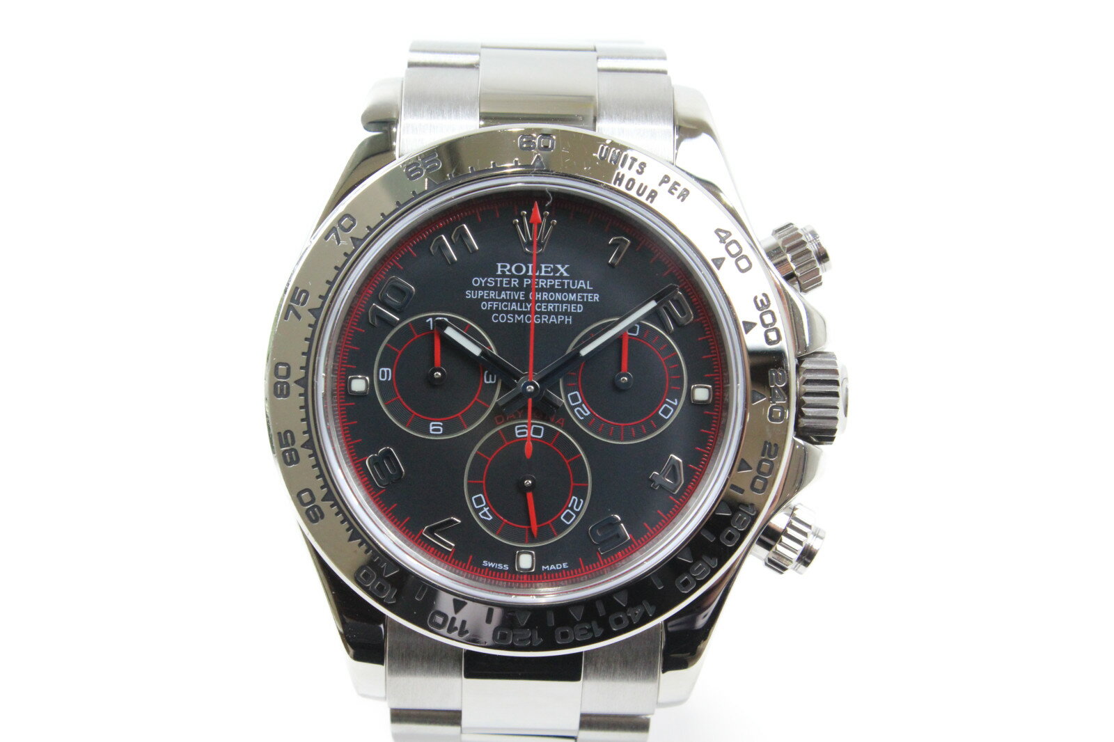 ROLEX　デイトナ　116509　D番　自動巻き　クロノグラフ　K18WG無垢　ホワイトゴールド　ブラック　レッド　メンズ　腕時計【中古】