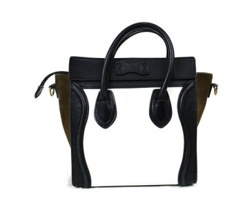 CELINE　トリコロールカラー　ナノショッパー　スムースカーフ　ショルダーストラップ付　レディース　ギフト　【中古】