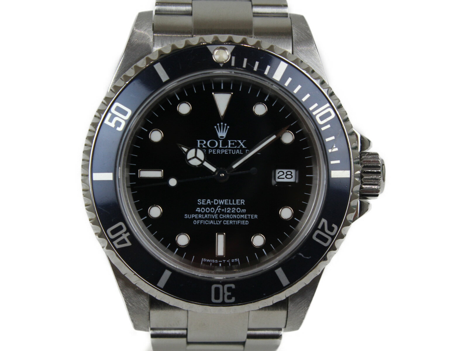 【箱あり】 ROLEX　シードゥエラー 16600 U番 SS ステンレススチール 自動巻き 腕時計　メンズ　レディース ユニセックス　黒ベゼル【中古】