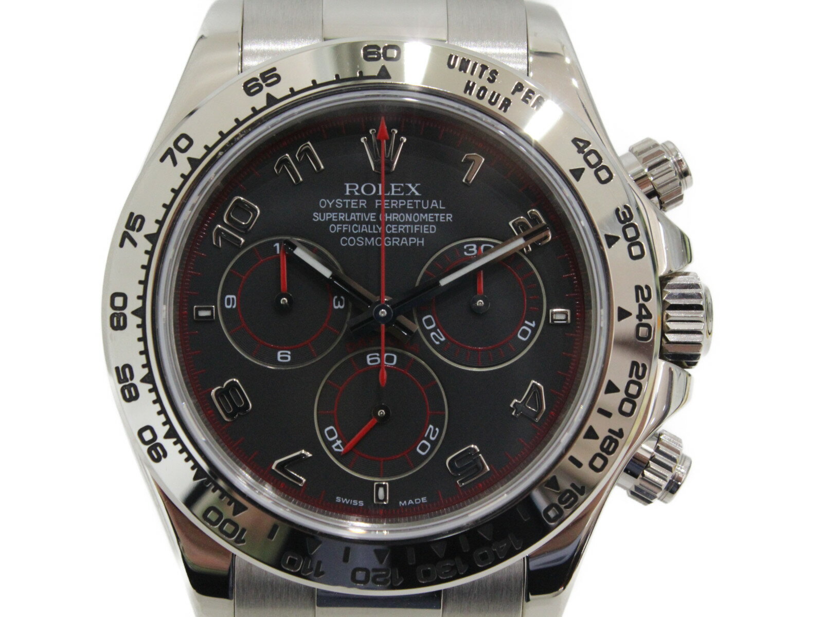 【OH済み】ROLEX　ロレックス　デイトナ　クロノグラフ　116509　自動巻き　D番　2006年　K18WG　ホワイトゴールド　ブラック　レッド文字盤　メンズ　腕時計【中古】